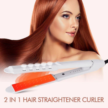 Two-in-One Hair Straightener And Curler